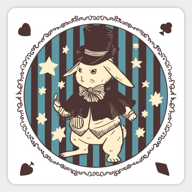 White rabbit Magnet by karinasaita